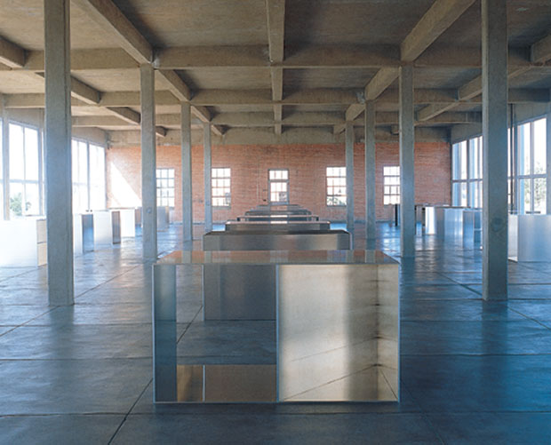 Donald Judd’s 100 untitled works in mill aluminum, created between 1982 and 1986, are permanently installed at the Chinati Foundation.