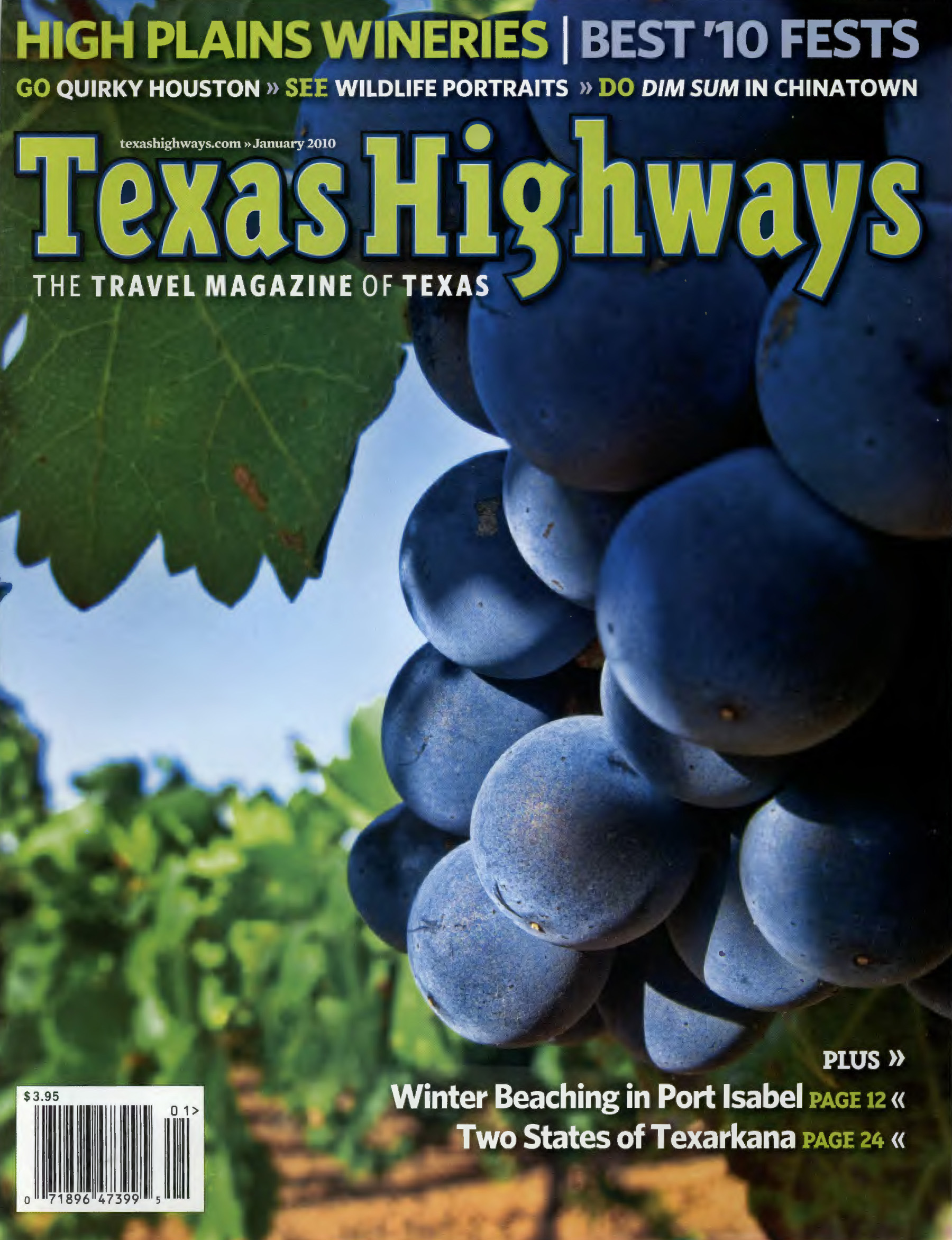 The January 2010 cover of Texas Highways Magazine