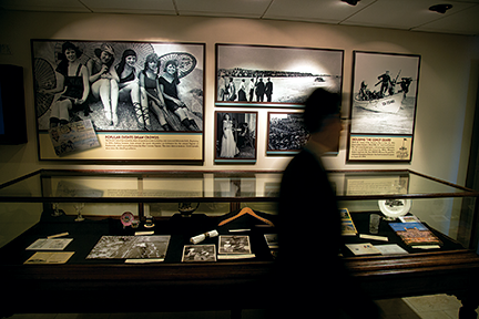 A history display at Hotel Galvez.