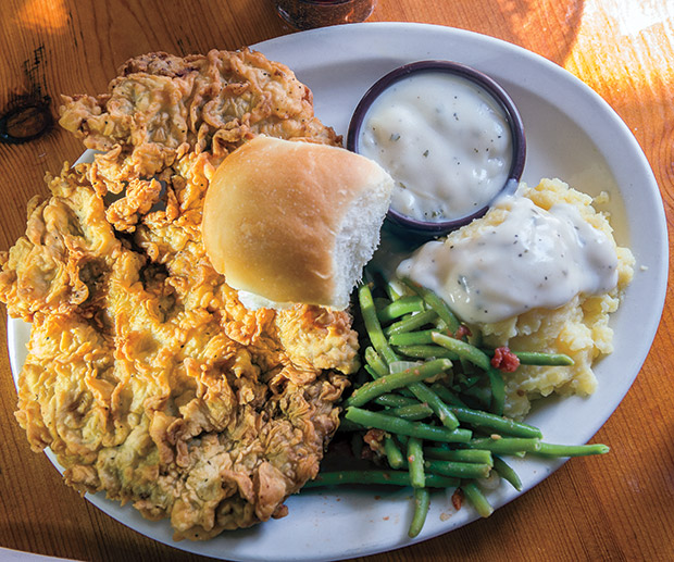 Chicken-fried steak from Bevers Kitchen in Chappell Hill. Photo by Kevin Stillman.