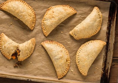 Beef and Sweet Potato Empanadas with Avocado Cream Sauce