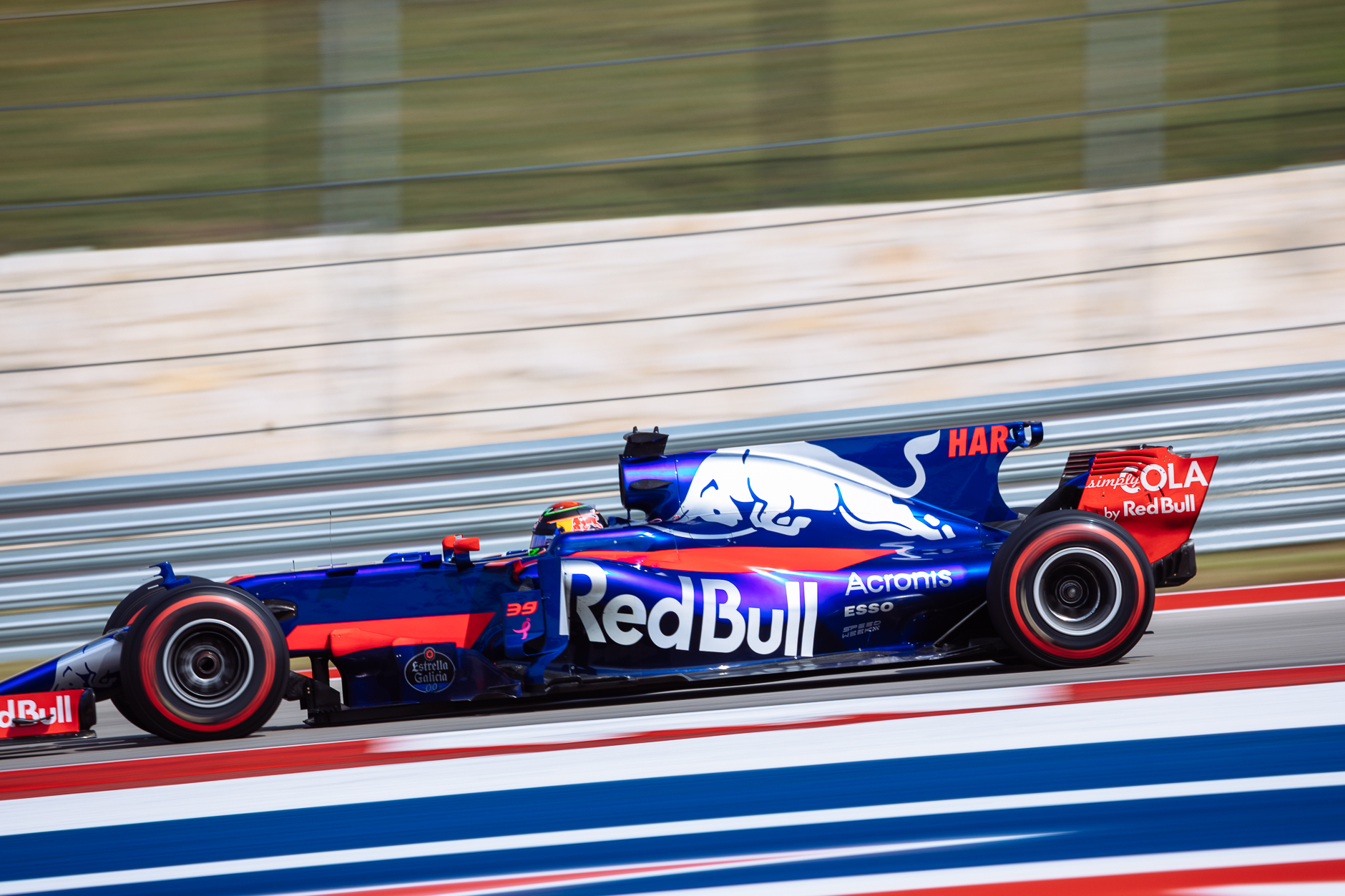 Scuderia Toro Rosso's Brendon Hartley—who only last month won the "6 Hours of COTA" race in Austin as part of the WEC series—in his first ever F1 race.