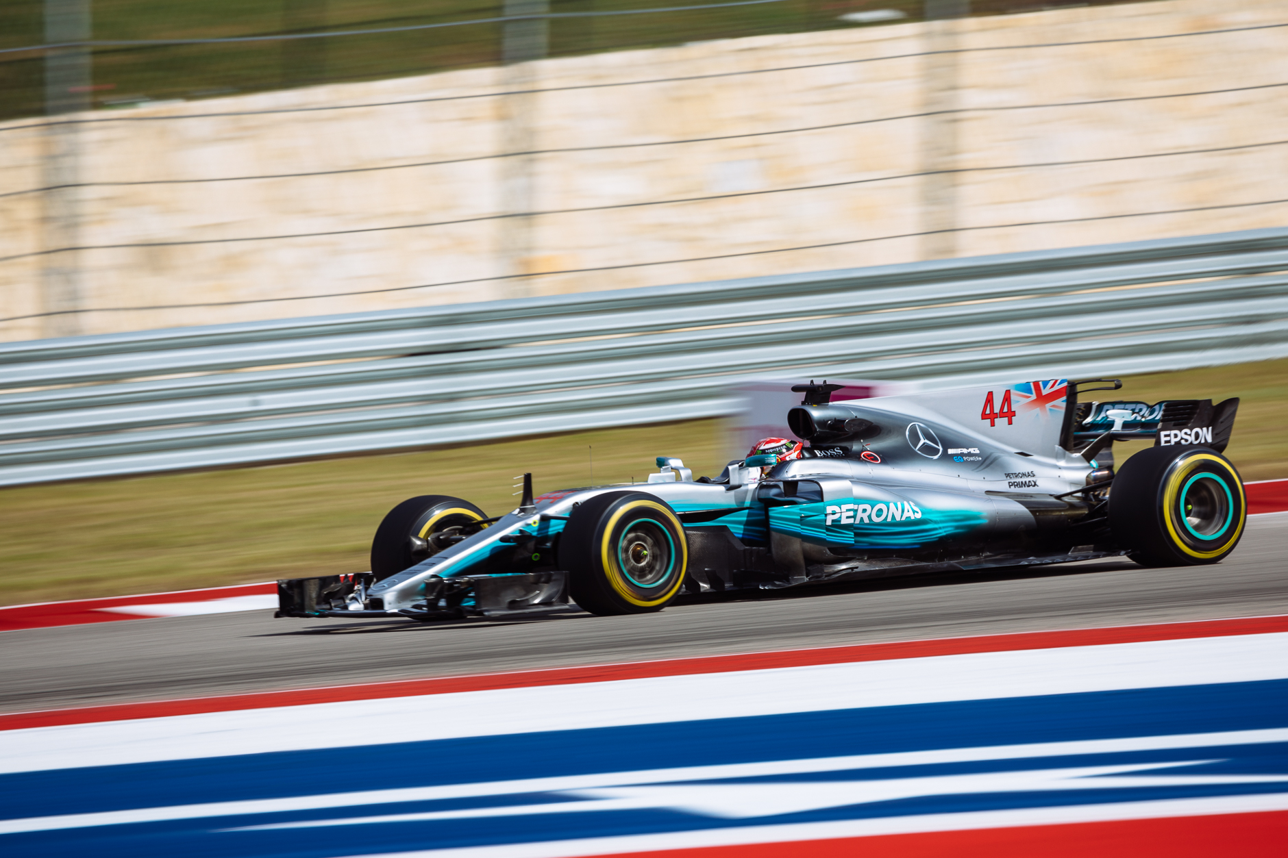 Mercedes AMG Petronas' Lewis Hamilton during FP2 Friday afternoon.
