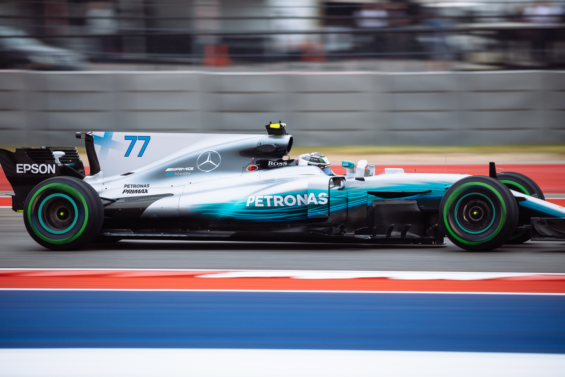 Mercedes AMG Petronas' Valtteri Bottas during FP1 on Friday.