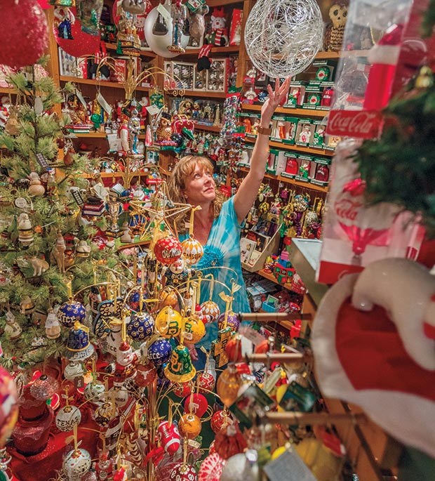 While Christmas decorations are the main attraction here, the shop also carries items for Easter, Halloween, Thanksgiving, and other occasions.