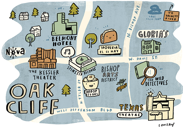 Illustration of the Oak Cliff neighborhood