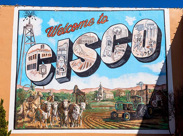 Cisco, Texas welcome sign