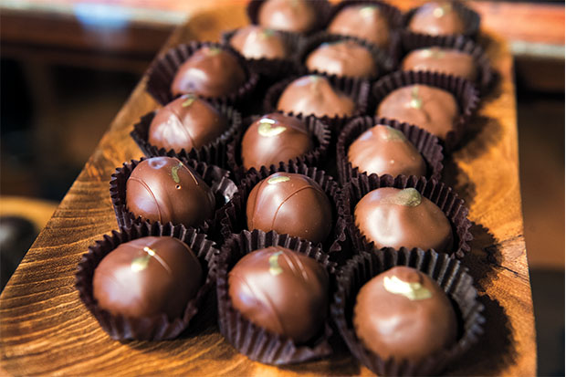 Freshly made chocolates at Wiseman House