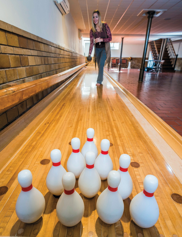The Migel House bowling alley