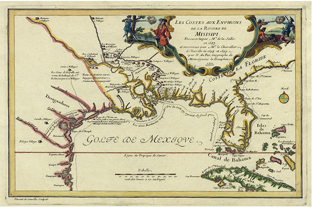 Map from 1701 by French court cartographer Nicolas de Fer