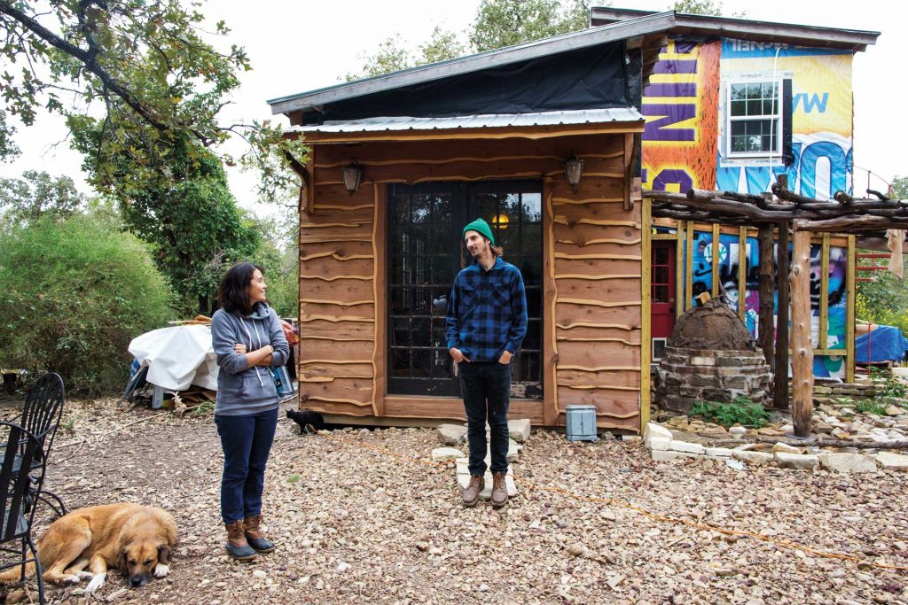 Volunteers talk at Habitable Spaces