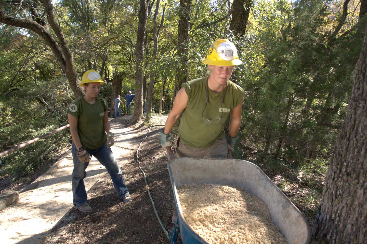 Trail workers at Old Tunnel State Park