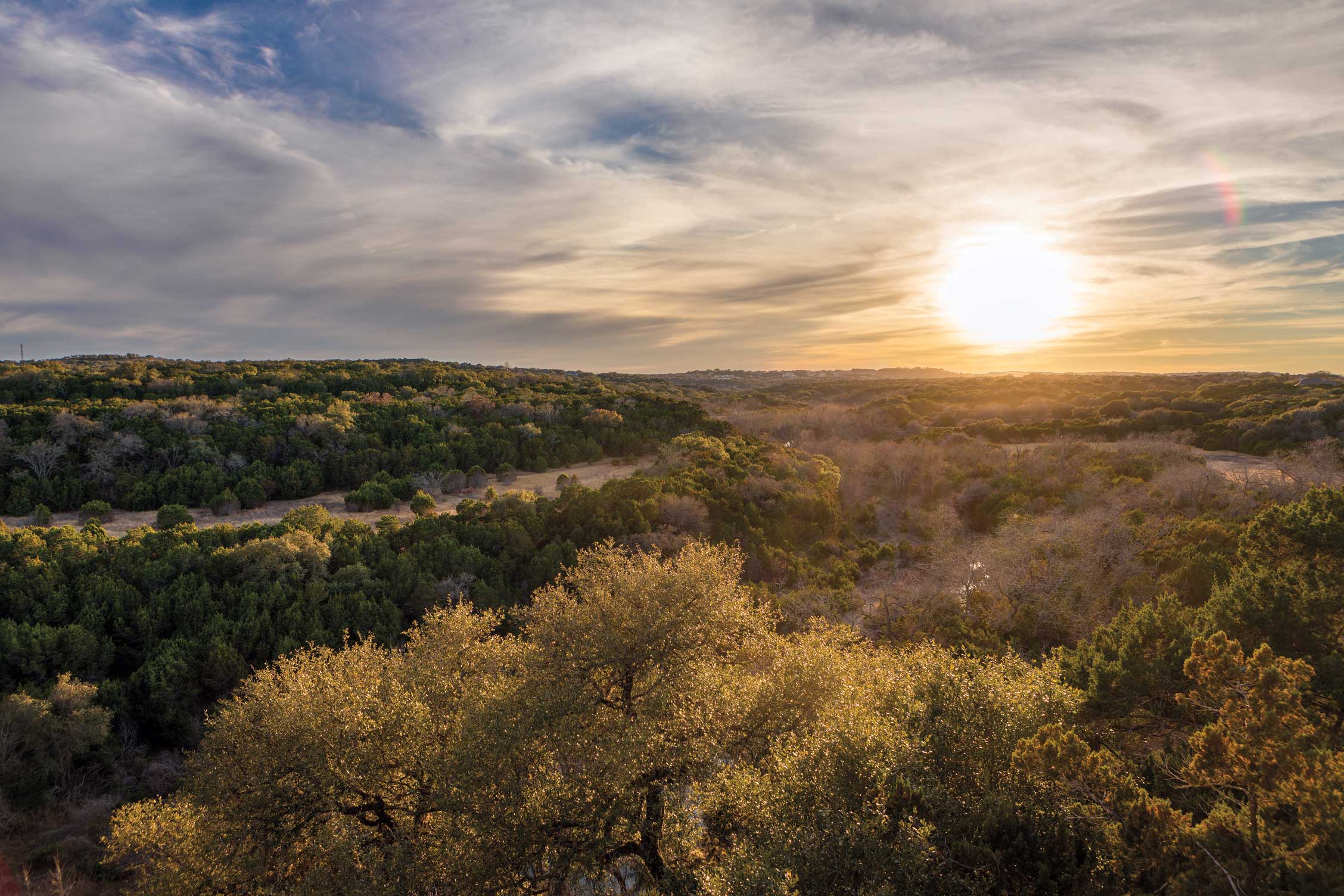 Sunset over Barton Creek Habitat Preserve