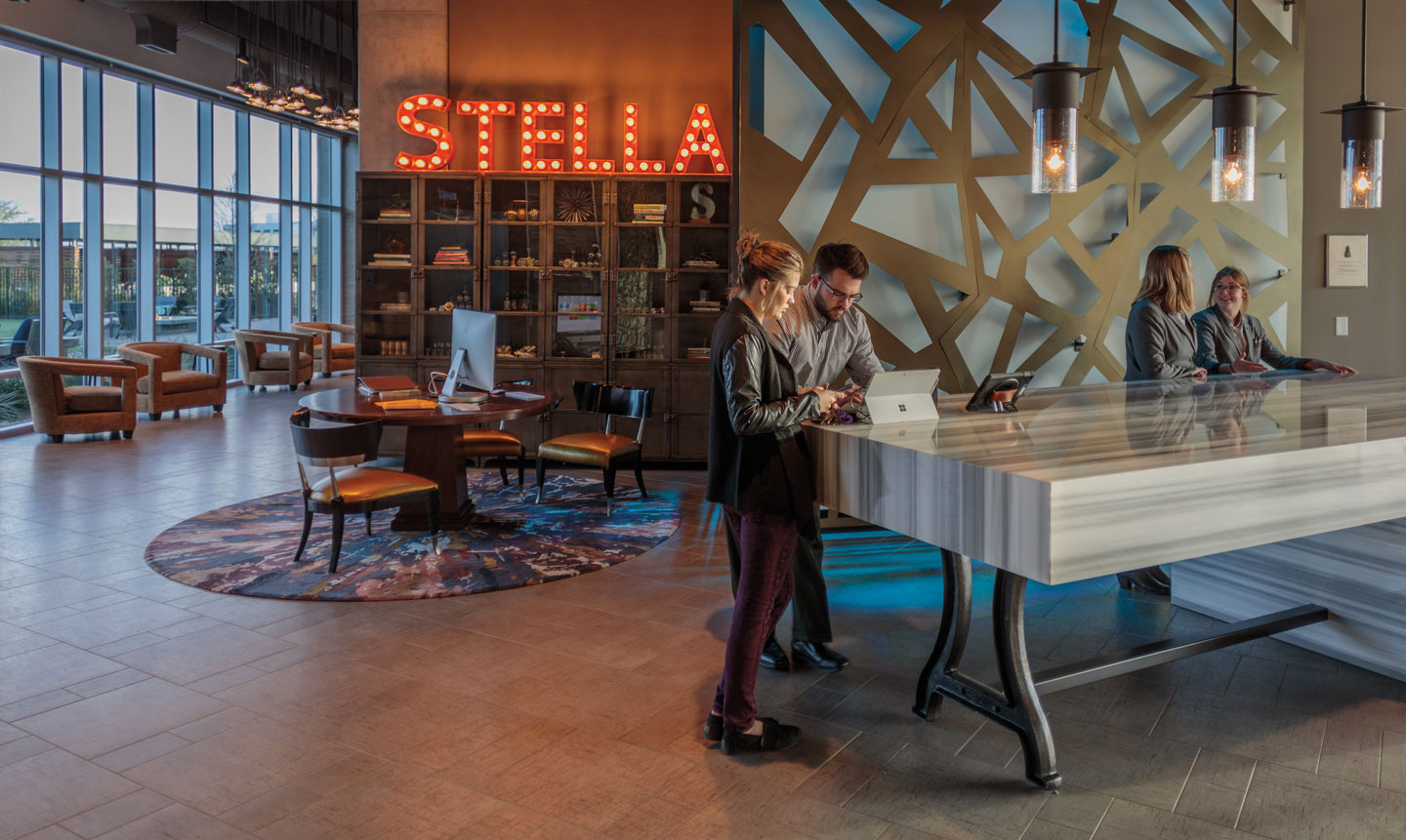 The lobby at the Stella
