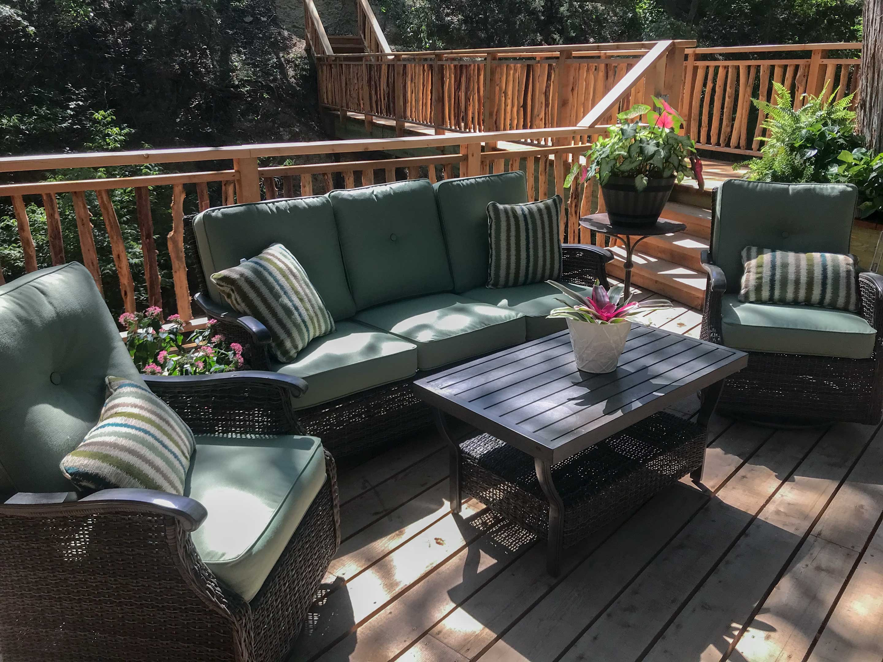 Sitting area on a deck