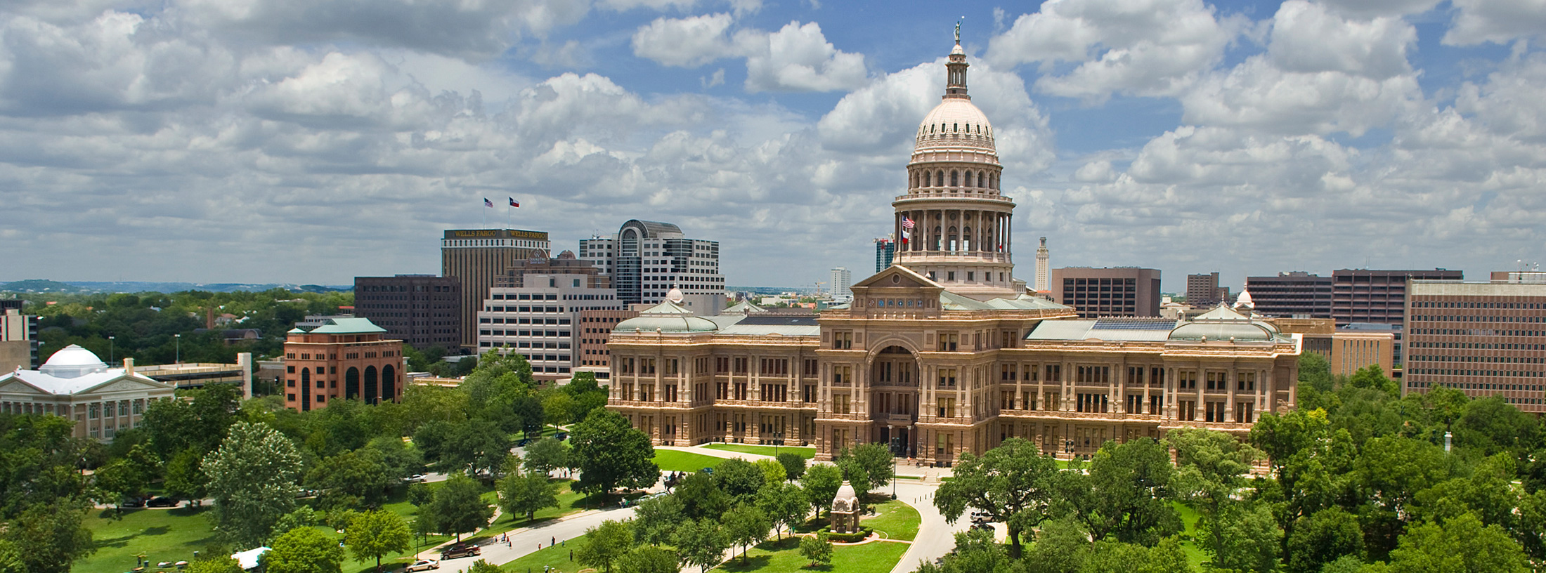 The Texas state capitol building in Austin