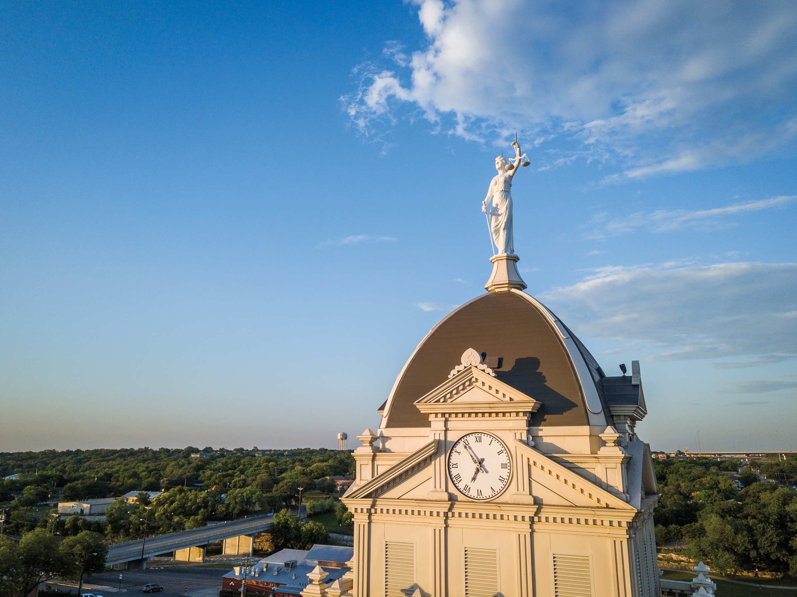 The top of the Bell County Courthouse