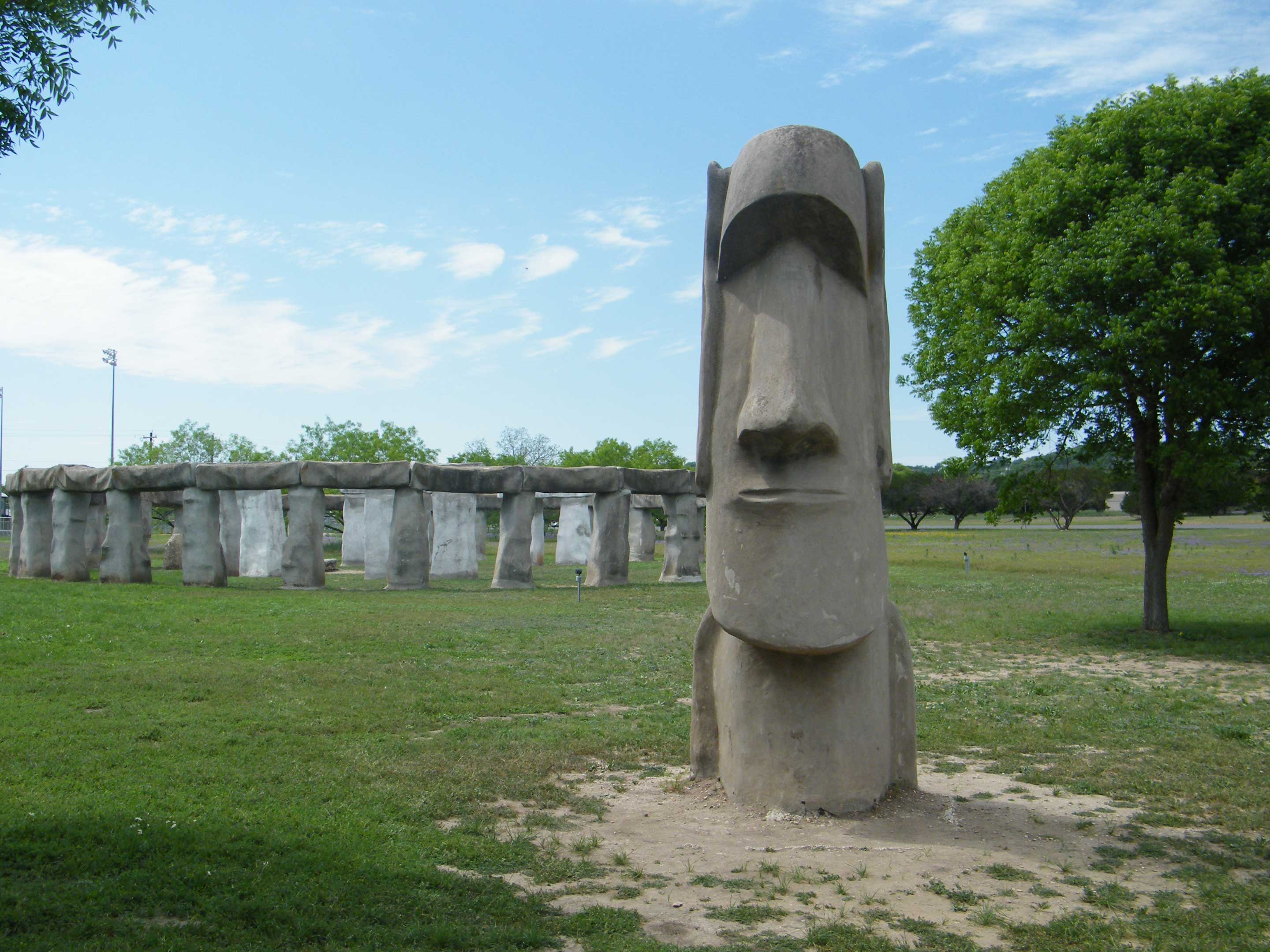 Stonehenge II and Easter Island Head II in Ingram