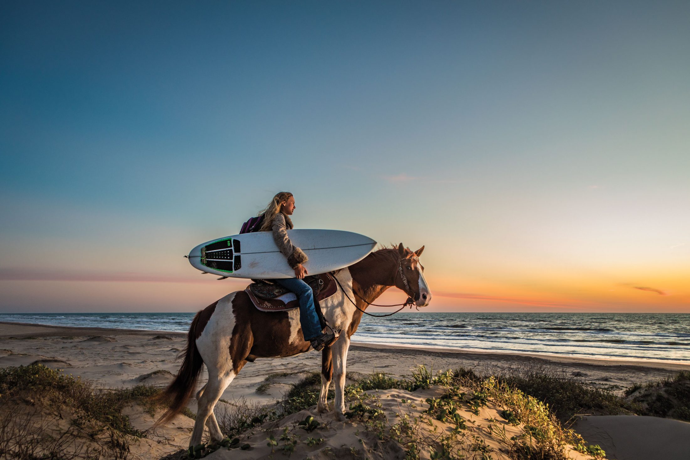 Surfer on horseback