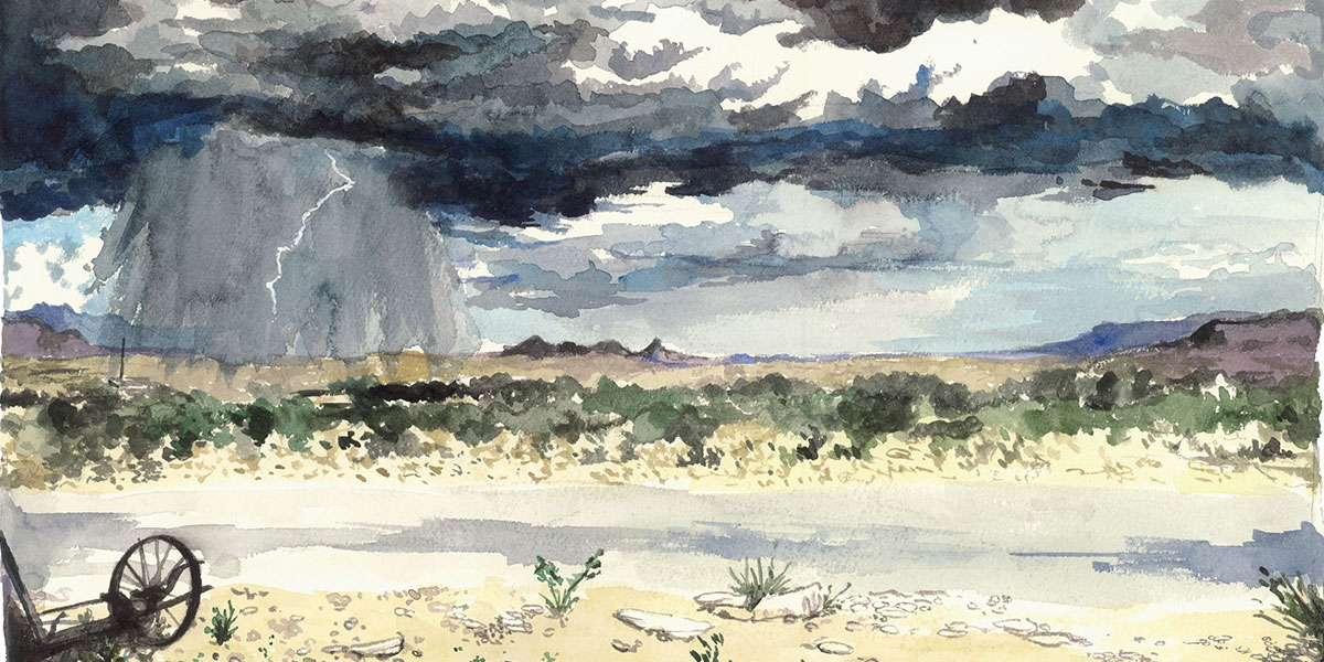 Illustration of storms over Terlingua