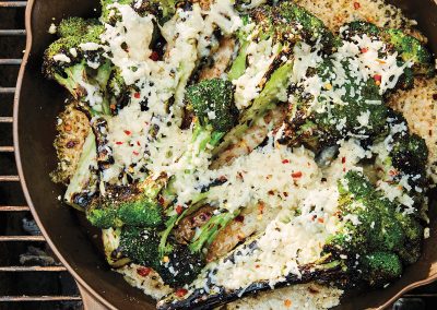 Broccoli Spears with Crispy Cheese Crust Recipe