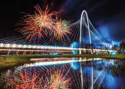 Fireworks Over Dallas’ Margaret Hunt Hill Bridge