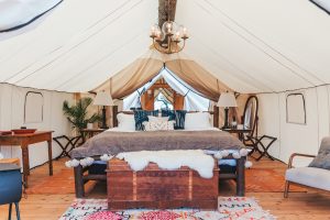 The luxurious safari tents at Collective Retreats Hill Country. Photo courtesy Collective Retreats.
