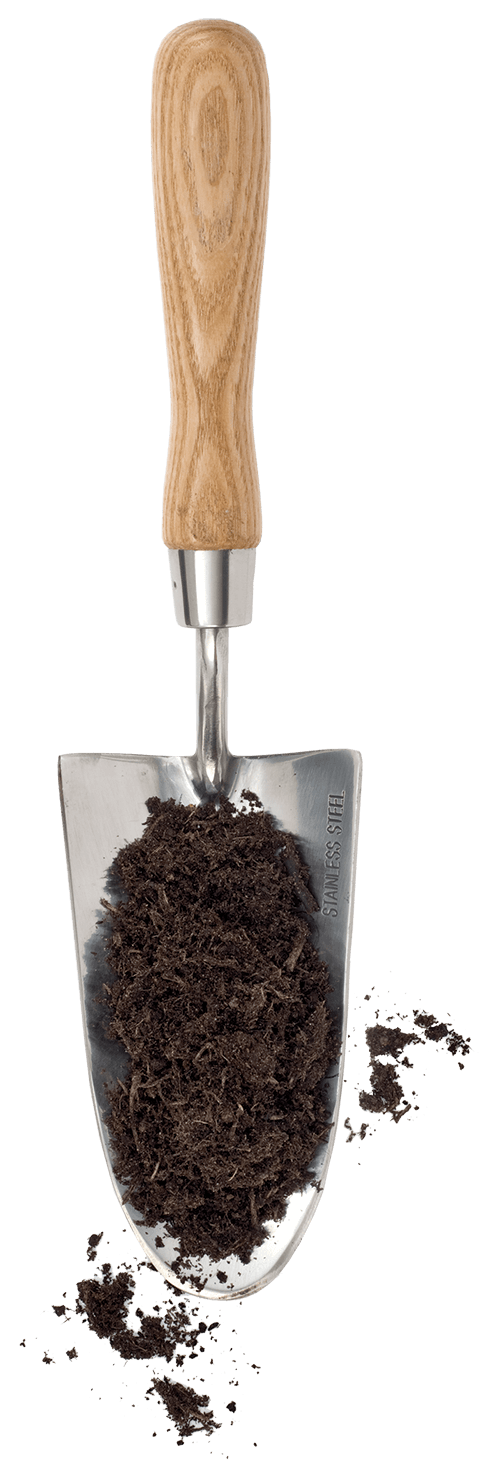 A spade full of dirt