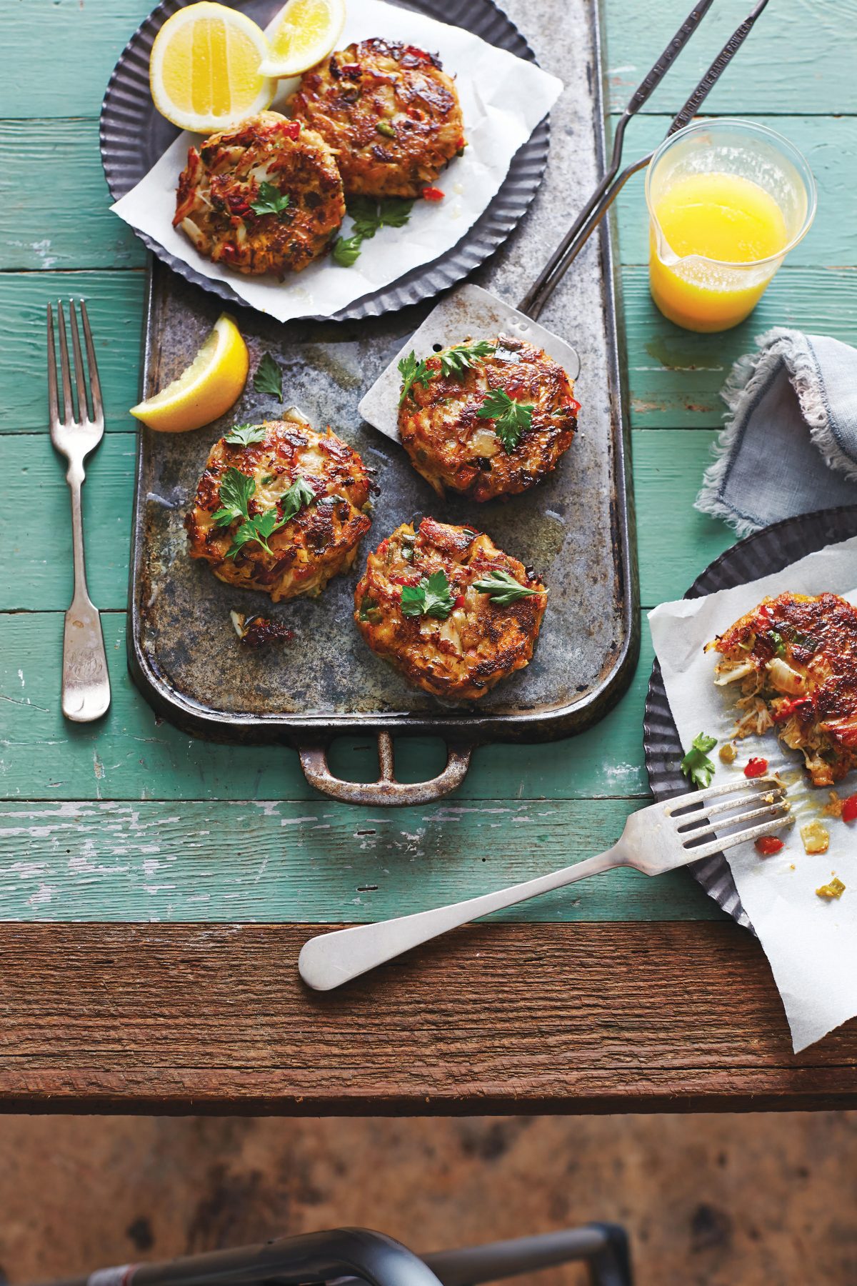 Gulf crab cakes with lemon butter from Jessica Dupuy's "The United States of Texas." Photo courtesy Time Inc, Books.
