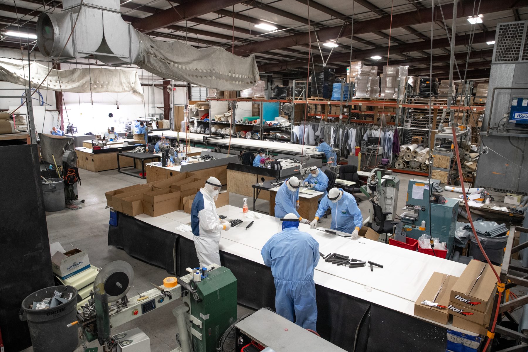 Tigé Boats in Abilene makes personal protective equipment in its factory. Photo courtesy Tigé Boats.