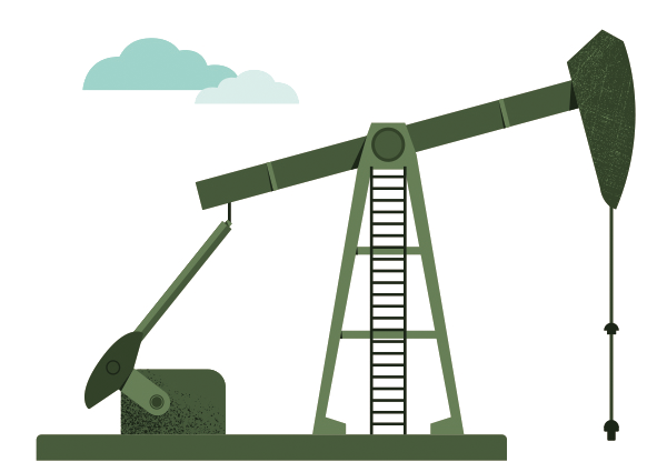 An illustration of a pump jack