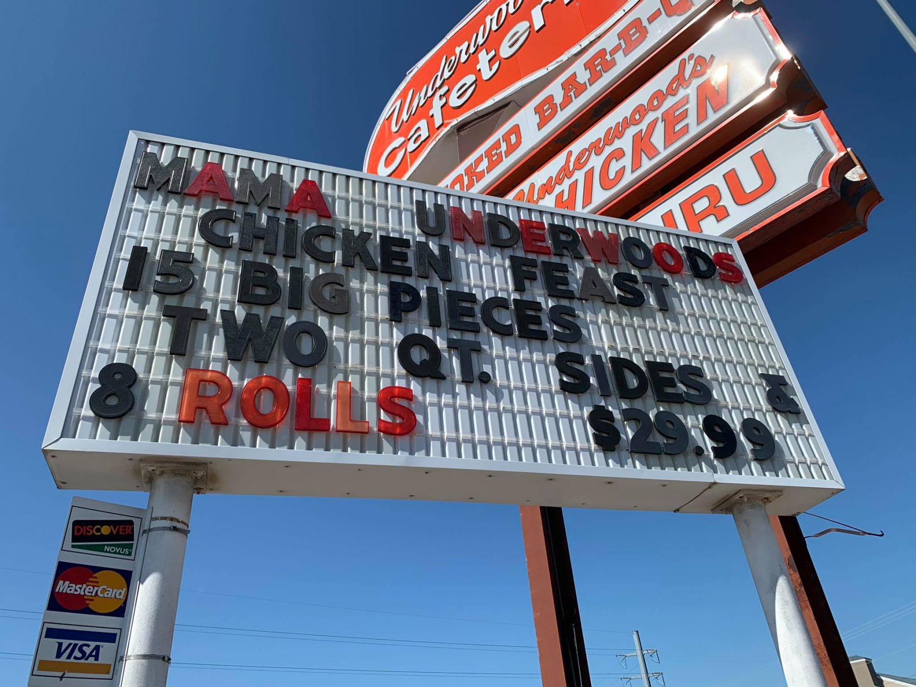 Underwood's Cafeteria in Brownwood has been offering to-go meals for its customers. Photo courtesy Underwood's Cafeteria. 