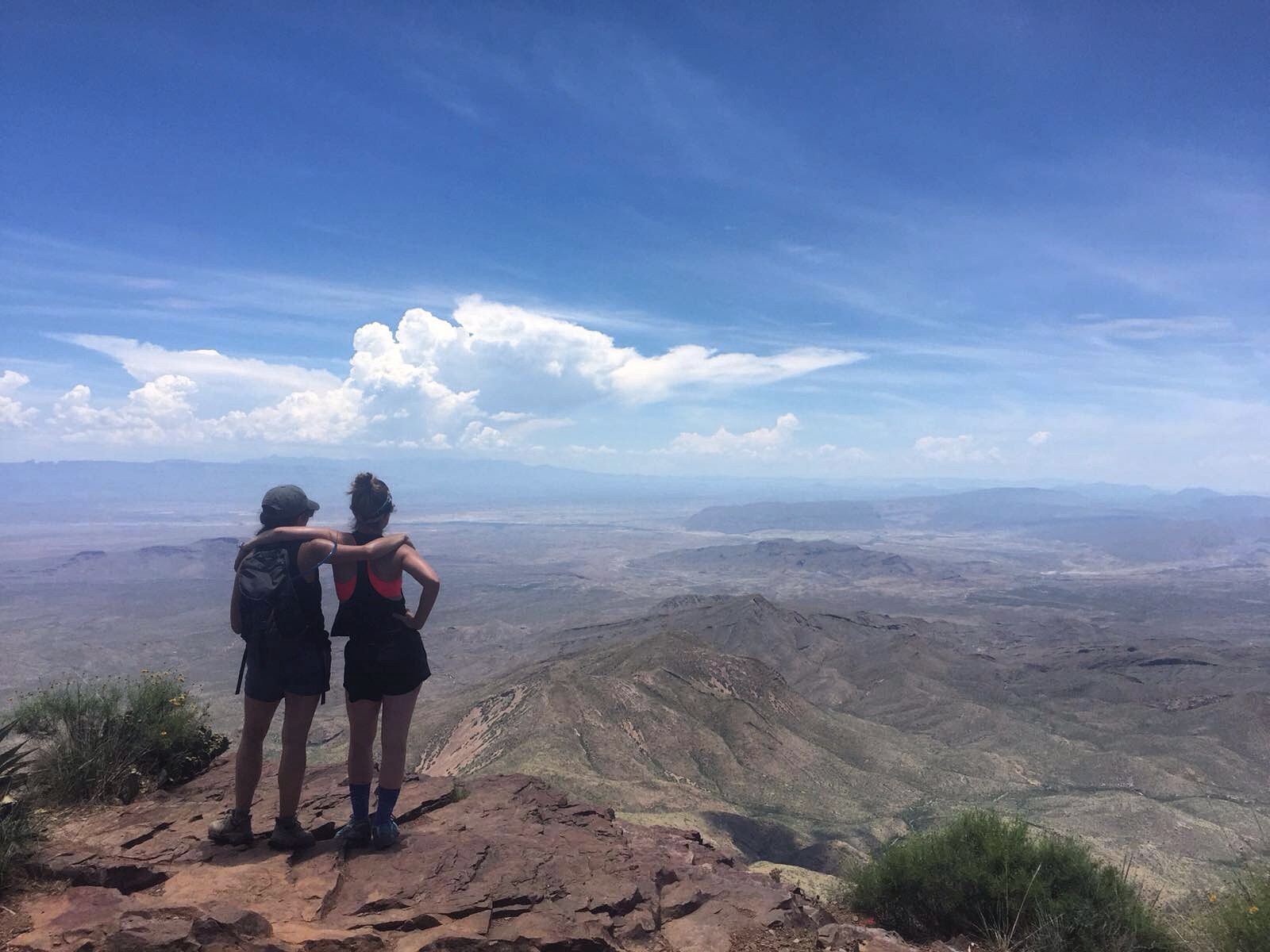 Ciara and Meg overlooking the Big Bend landscape.