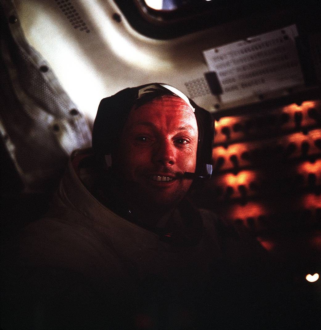 Neil Armstrong inside the Lunar Module
