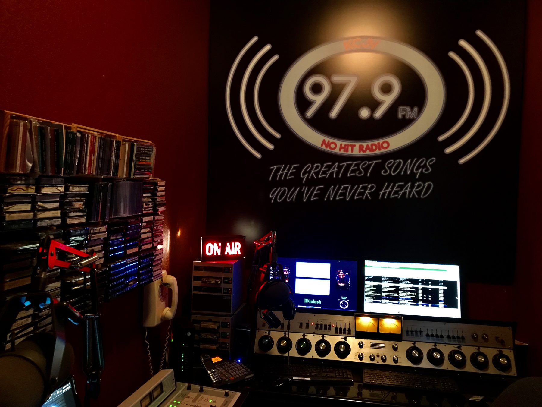 Inside the 97.9 KCJV radio station