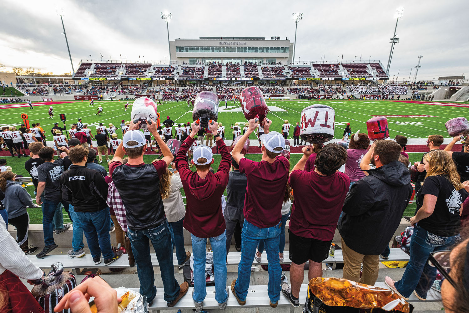 Fans cheer for West Texas A&M University football