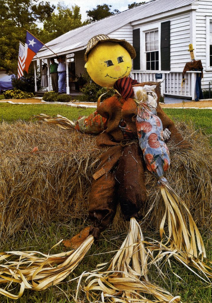 A scarecrow welcomes people to the Scarecrow Festival in Chappell Hill