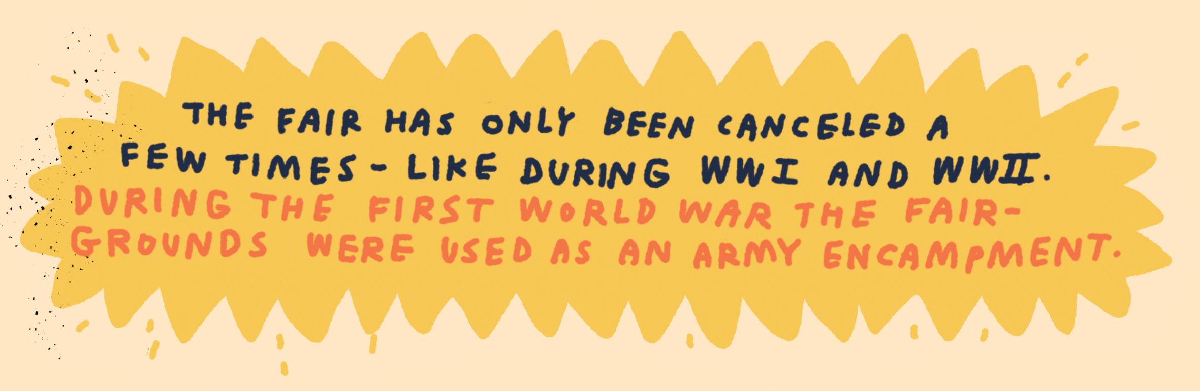 The fair has only been canceled a few times — like during WWI and WWII. During the first world war the fairgrounds were used as an army encampment.