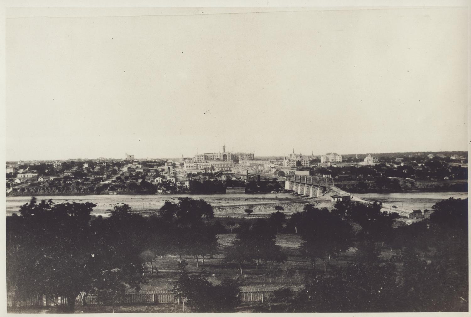 downtown, austin, view, 1800s, historic
