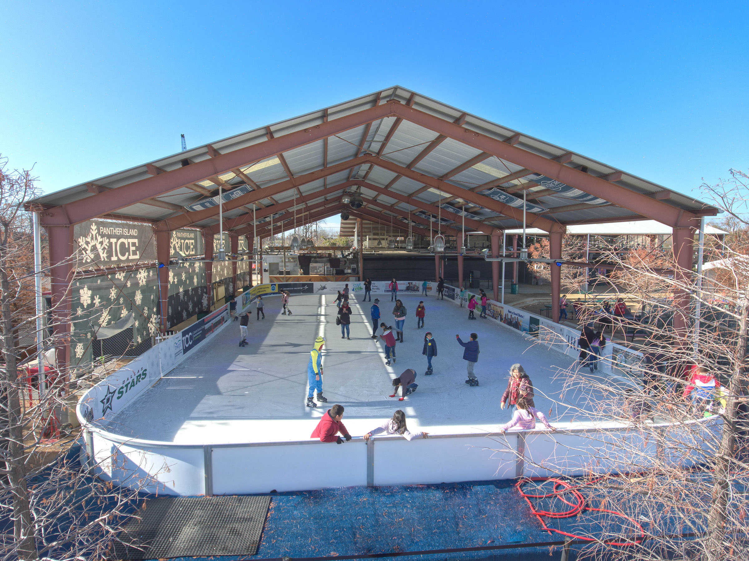 The ice skating rink at Panther Island Ice in Fort Worth 