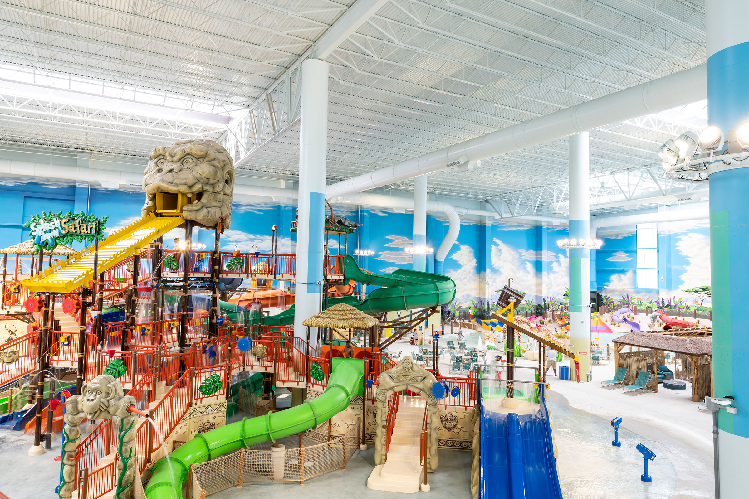 One of the large activity areas featuring slides at the new Kalahari Resort in Round Rock. Photo courtesy of Kalahari Resorts and Conventions. 