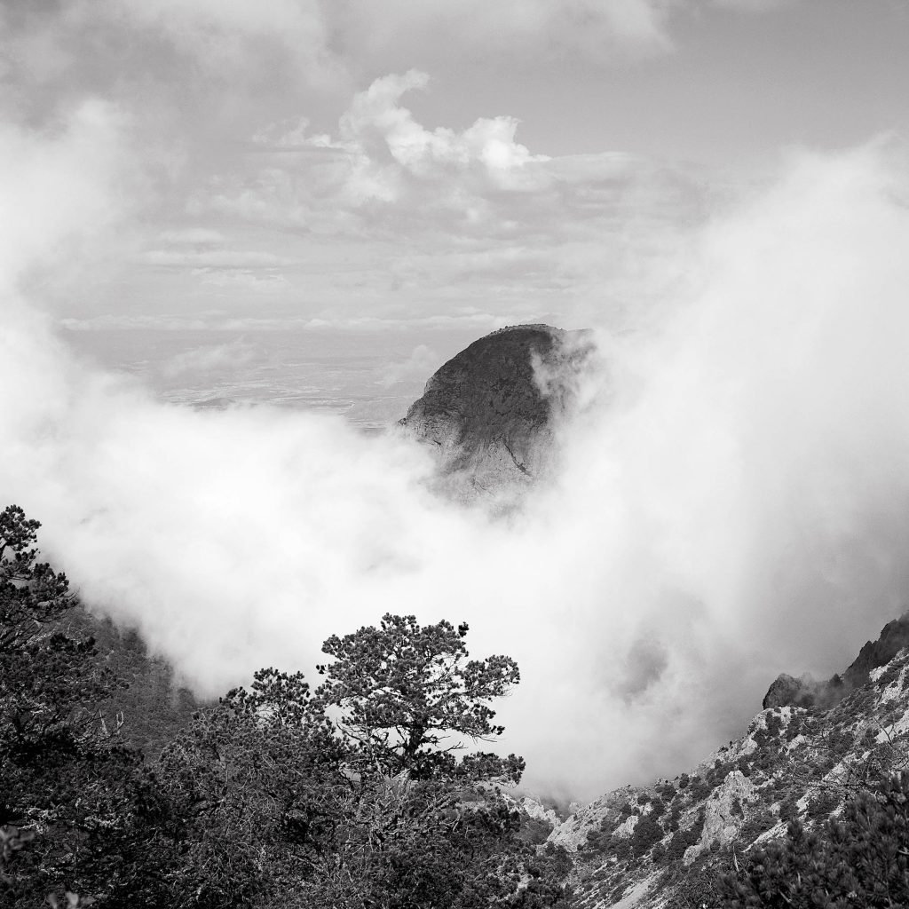 A foggy view from the Lost Mine Trail at Big Bend National Park
