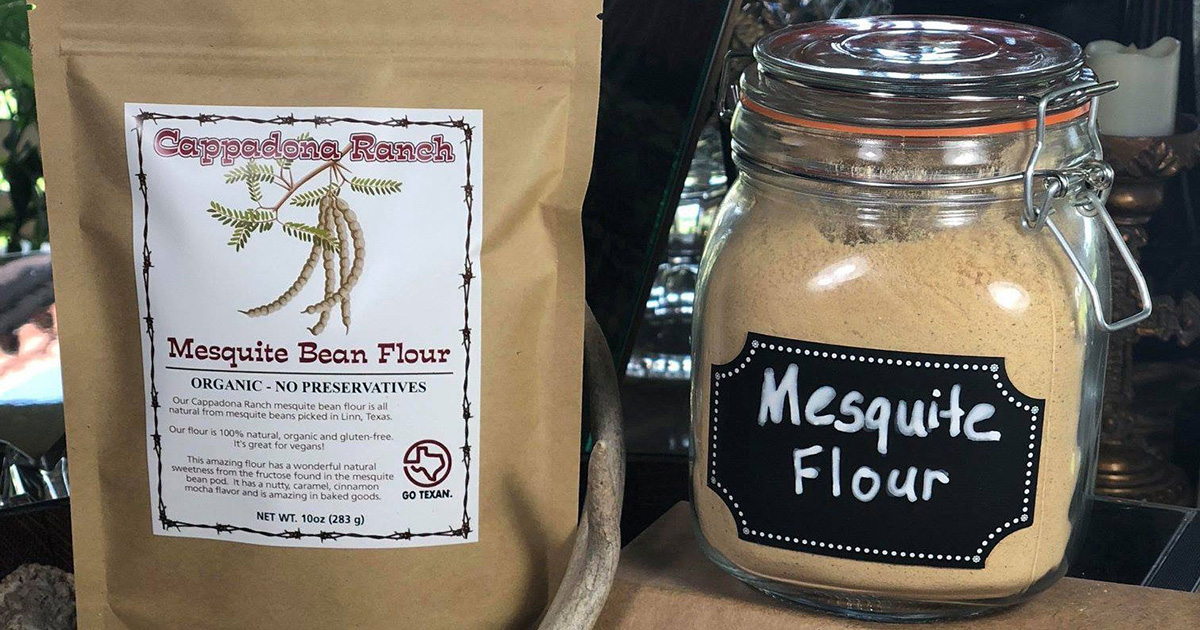 A jar of mesquite flour