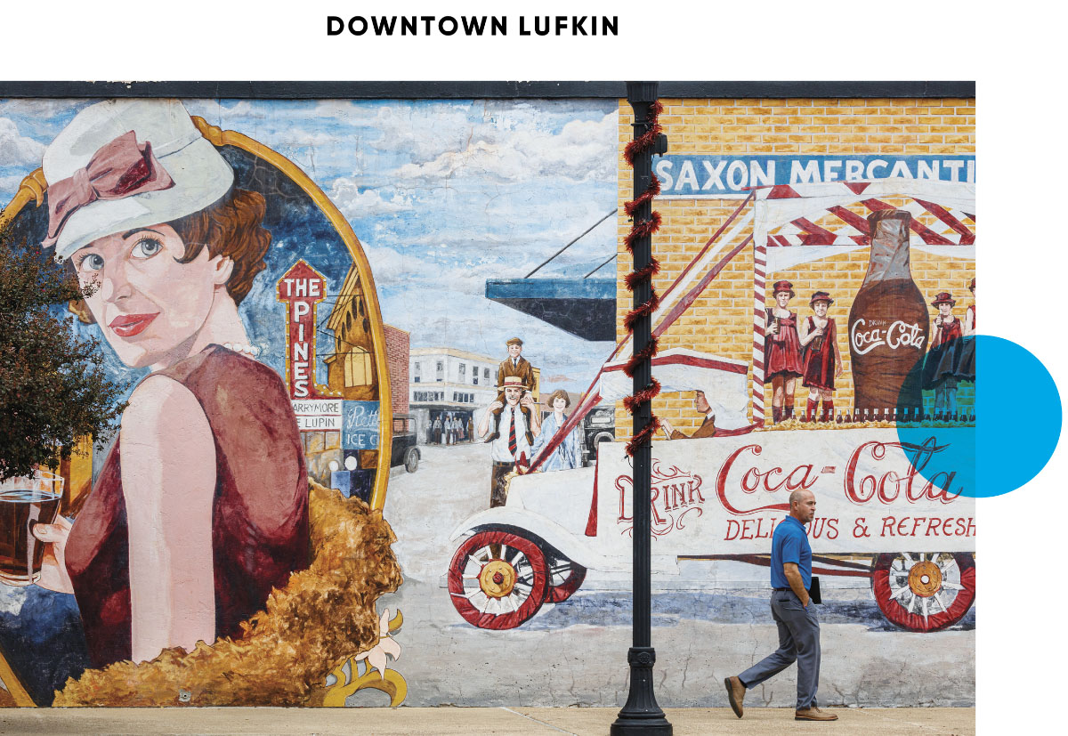 A mural in downtown Lufkin Texas