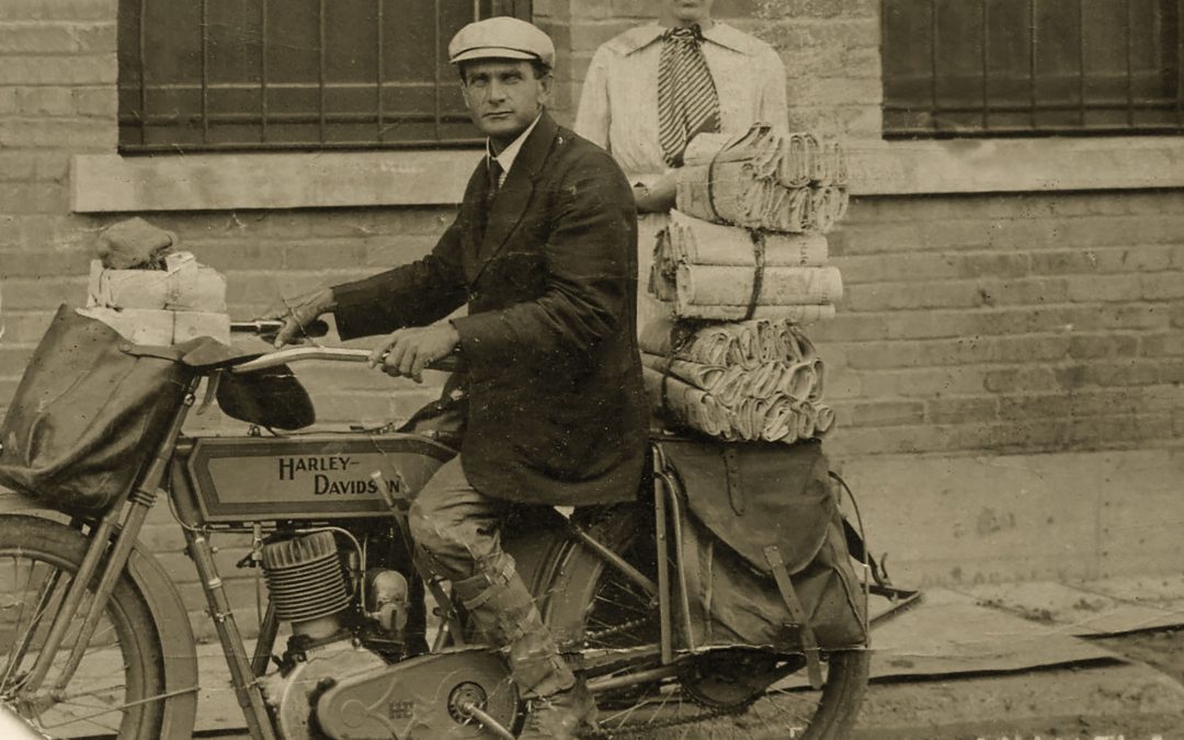 A Motorcycle Mail Carrier in the Texas Panhandle, Circa 1912