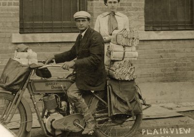 A Motorcycle Mail Carrier <br>in the Texas Panhandle, Circa 1912