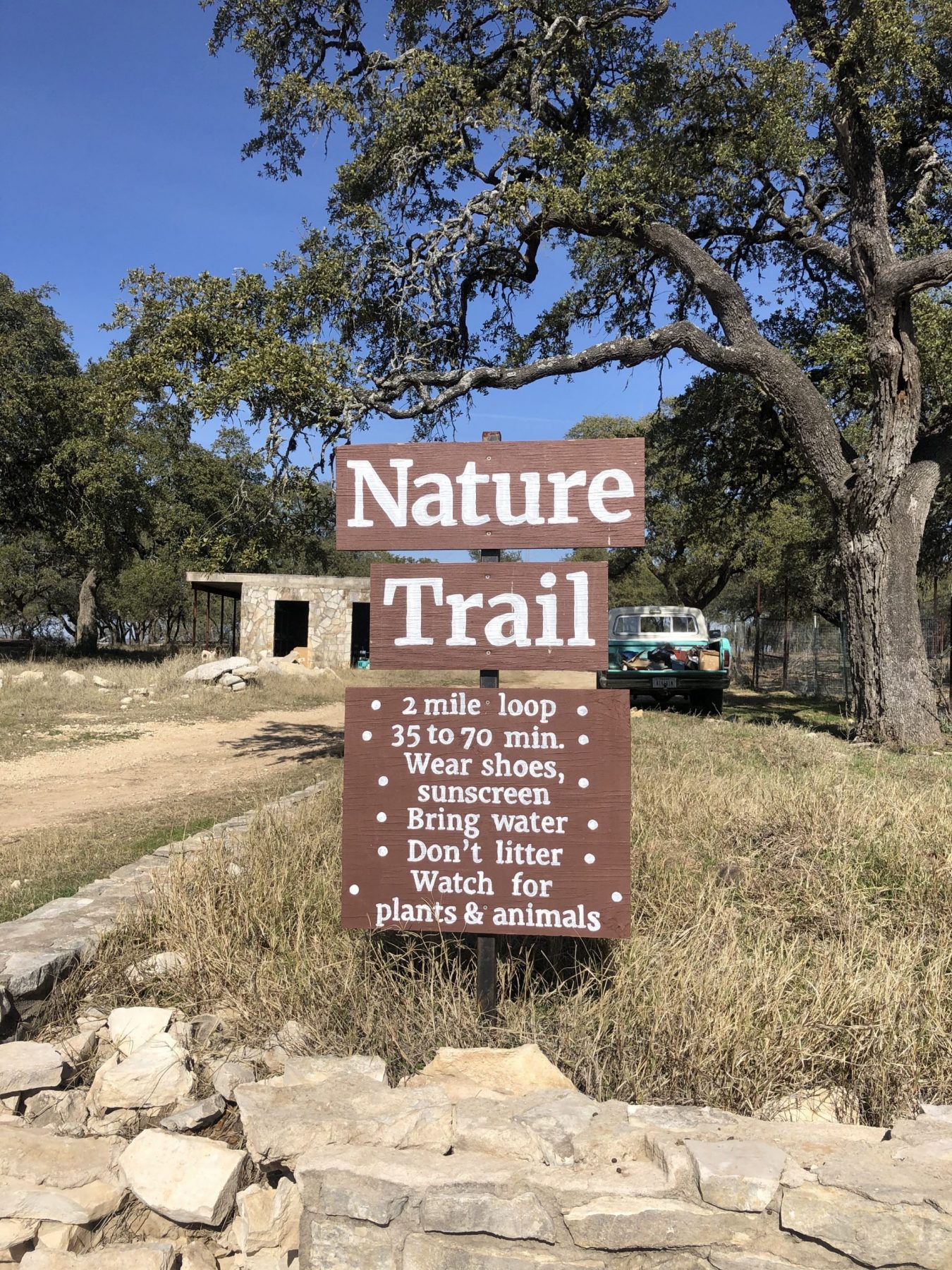 sign, nature, trail, jester king, brewery, outdoors