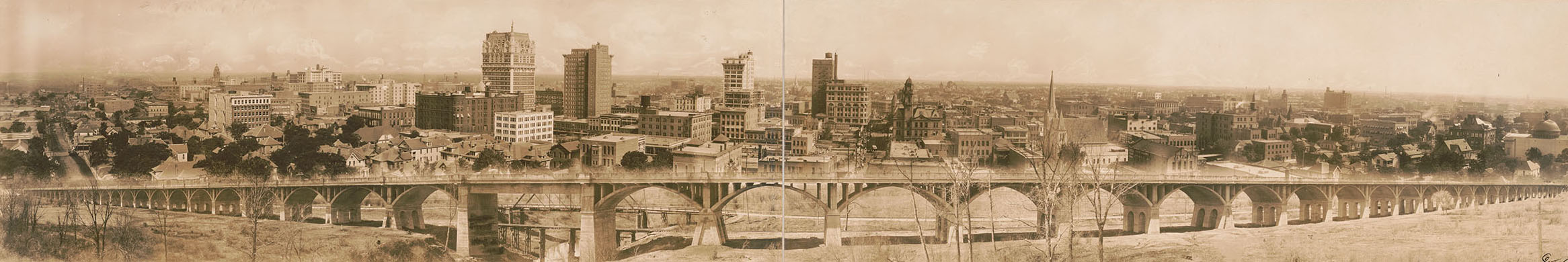 A sepia panoramic image