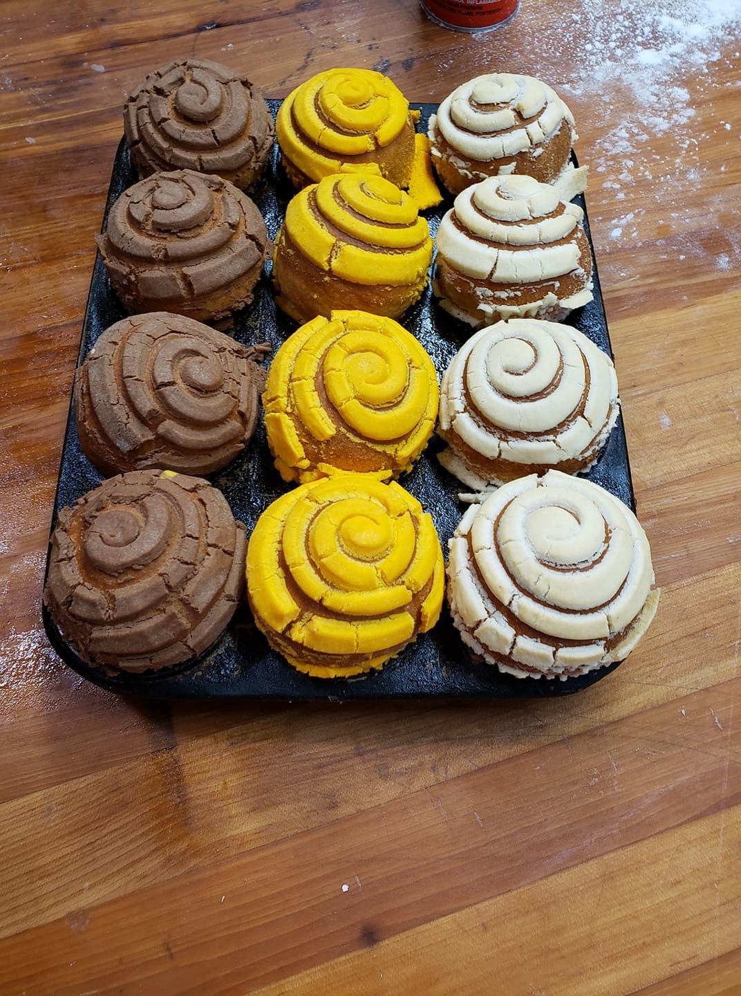 Color photo of concha pastries