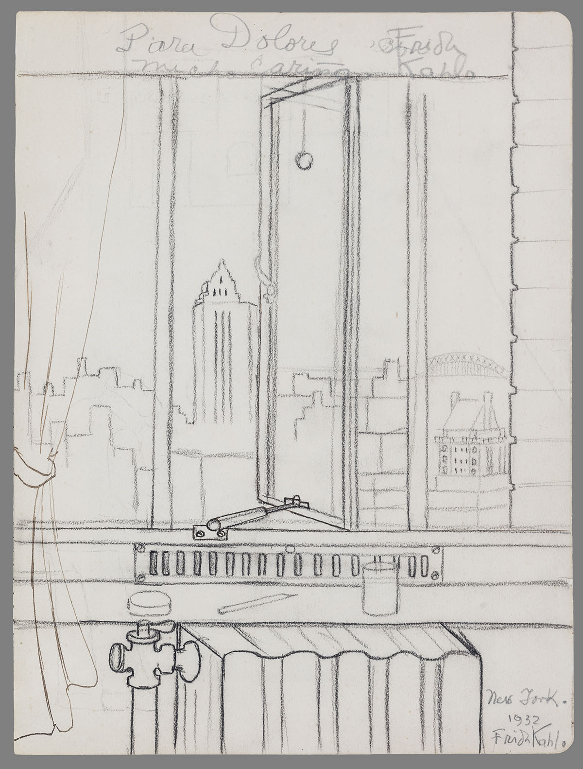 A pencil and paper drawing of New York City